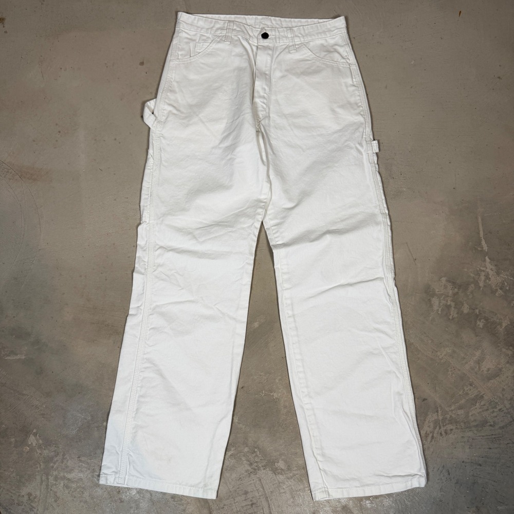 Dickies Mens White Cotton Carpenter Pants 1953WH Utility Workwear 30x30